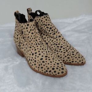Dolce Vita Leopard Leather Ankle Boots Kaidie size 8 M women’s booties